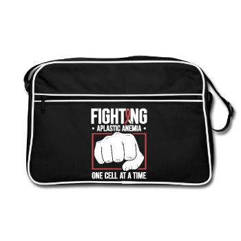 Aplastische Anämie Kämpfer - Zelle für Zelle - Retro Tasche - Schwarz/Weiß - Vorne