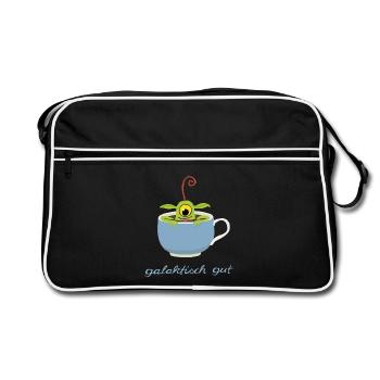 galaktisch gut - Retro Tasche - Schwarz/Weiß - Vorne