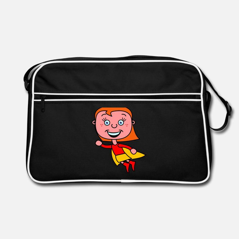 Kleine Superheldin - Retro Tasche - Schwarz/Weiß