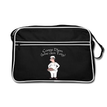 Baker Carpe Diem - Live the dough - Retro Bag - black/white - Front