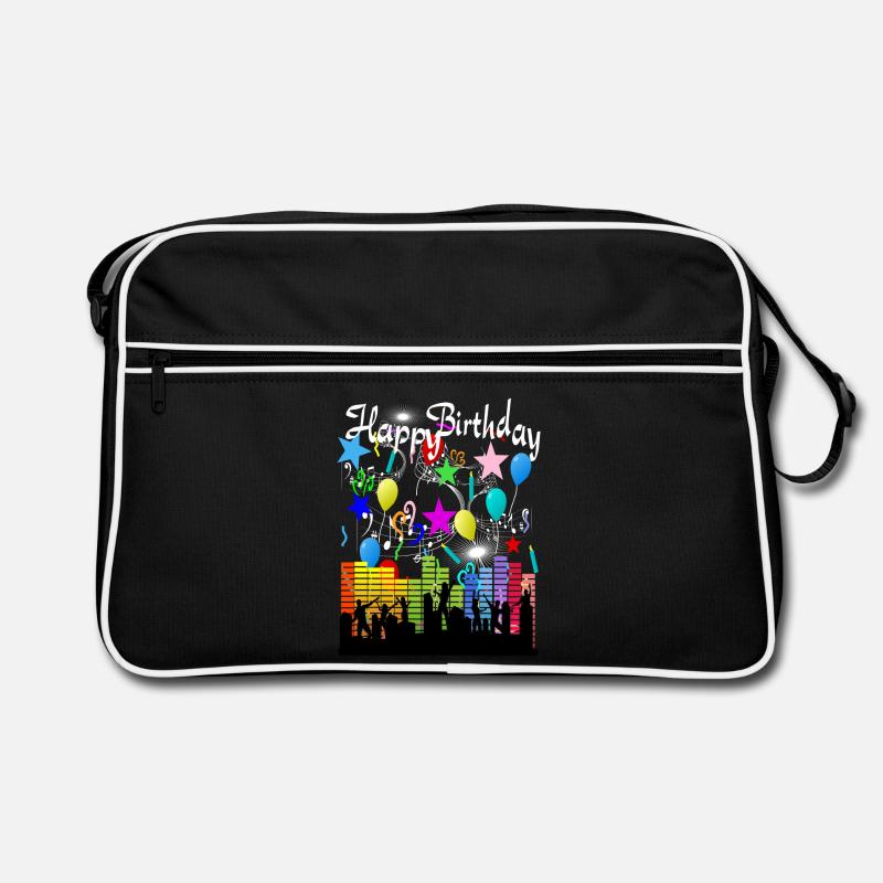 Geburtstag - Retro Tasche - Schwarz/Weiß