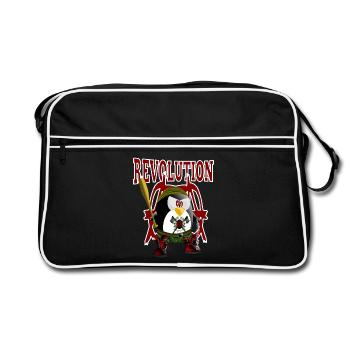 Pinguin, Revolution - Retro Tasche - Schwarz/Weiß - Vorne