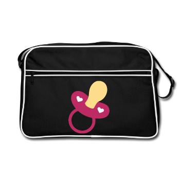 Idée cadeau naissance bébé 2025 - Sac Retro - noir/blanc - Devant
