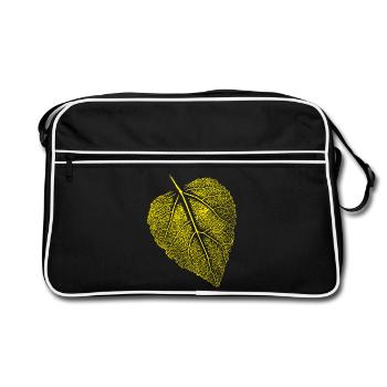 Feuille de tilleul / Feuille Linde - Sac Retro - noir/blanc - Devant