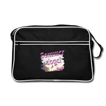 Oiseau d’été - Papillon - Vocabulaire - Sac Retro - noir/blanc - Devant