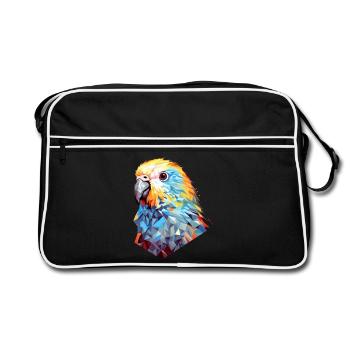 Budgie Polygon Bird Budgies - Retro Bag - black/white - Front