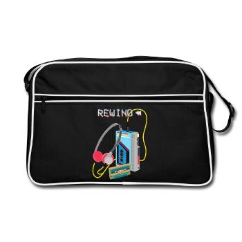 Conception de cassette de rembobinage de musique rétro - Sac Retro - noir/blanc - Devant