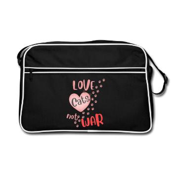 Aime les chats, pas la guerre, - Sac Retro - noir/blanc - Devant