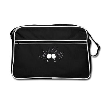 Lach und Weintour - Retro Tasche - Schwarz/Weiß - Vorne