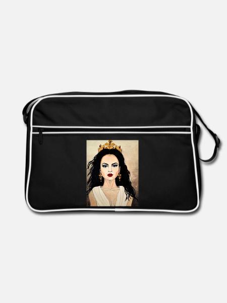 Königin - Retro Tasche - Schwarz/Weiß