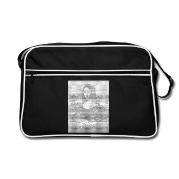 Mona Lisa - La Joconde - ASCII Art - Pixel - Sac Retro - noir/blanc - Devant