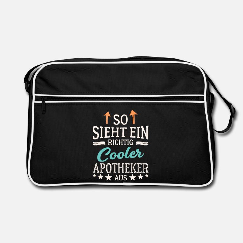 So sieht ein richtig cooler Apotheker aus - Retro Tasche - Schwarz/Weiß