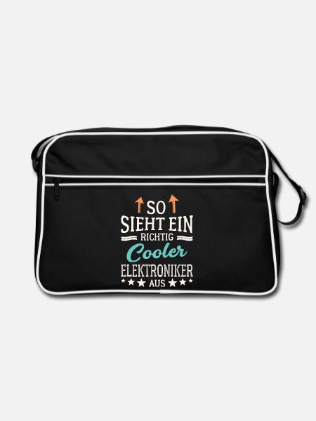 So sieht ein richtig cooler Elektroniker aus - Retro Tasche - Schwarz/Weiß