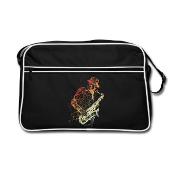 Dessin de saxophone rétro - Sac Retro - noir/blanc - Devant