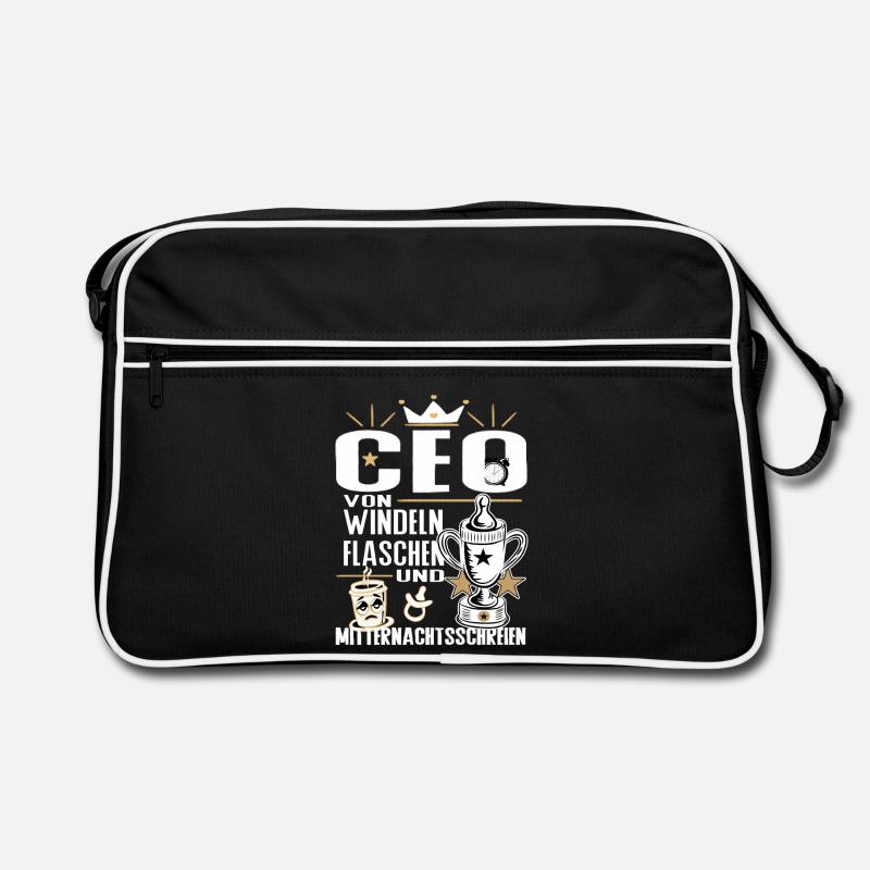 CEO von Windeln Flaschen Eltern Humor Design Retro Tasche