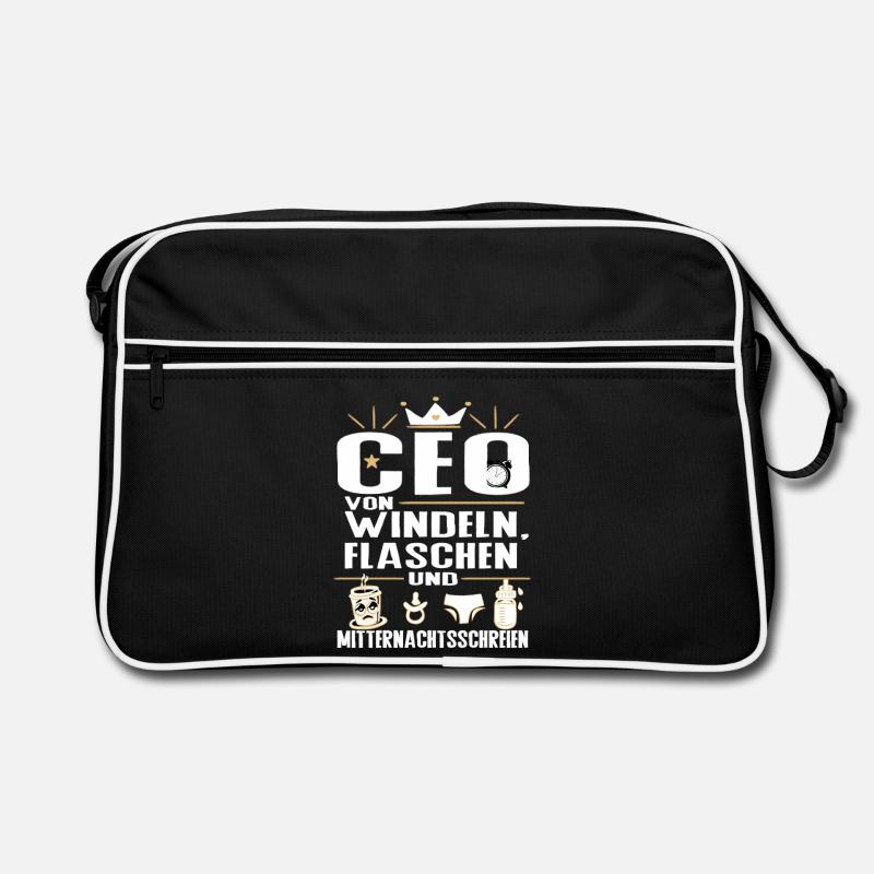 CEO von Windeln Flaschen Eltern Humor Design Retro Tasche