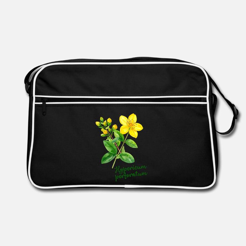 Hypericum perforatum - botanische Illustration Retro Tasche