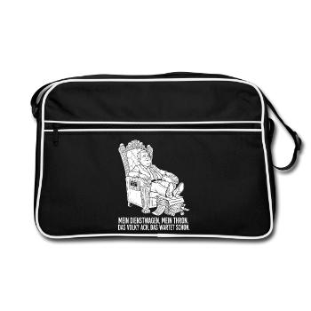 My company car, my throne - Retro Bag - black/white - Front