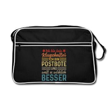 Postman - Je ne suis pas un petit malin - Sac Retro - noir/blanc - Devant