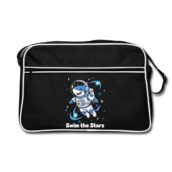 Space Shark Astronaut - Retro Bag - black/white - Front