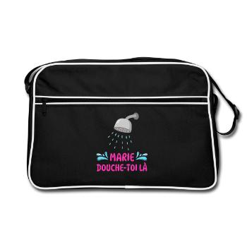 Marie, dusch dort. - Retro Tasche - Schwarz/Weiß - Vorne