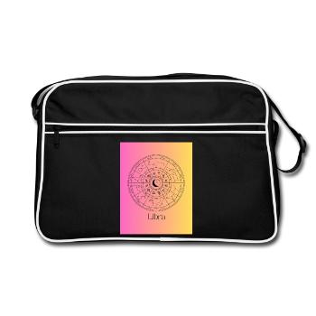 Libra Zodiac Circle Balance - Retro Bag - black/white - Front