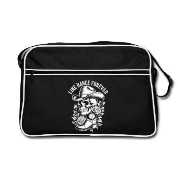 Cowboy en os avec cadre de fleurs - Sac Retro - noir/blanc - Devant