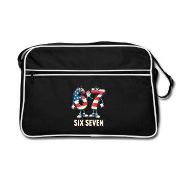 US Flag 67 Memes Six Seven - Sac Retro - noir/blanc - Devant