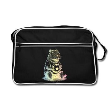 Fußball Capybara - Retro Tasche - Schwarz/Weiß - Vorne