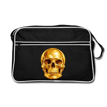 Crâne d’Or Gothique de luxe - Sac Retro - noir/blanc - Devant