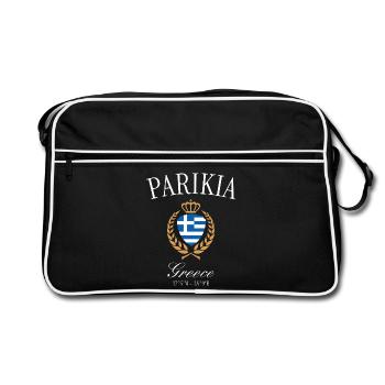 Couronne des armoiries de Parikia Grèce – Souvenir de voyage - Sac Retro - noir/blanc - Devant