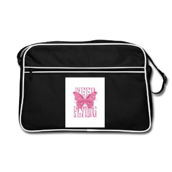 T-Shirt Girl Pink  - Sac Retro - noir/blanc - Devant