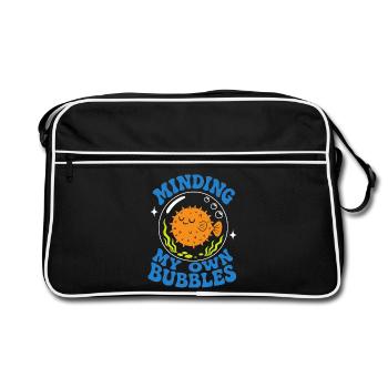 Prendre soin de mes propres bulles, poisson-globe - Sac Retro - noir/blanc - Devant