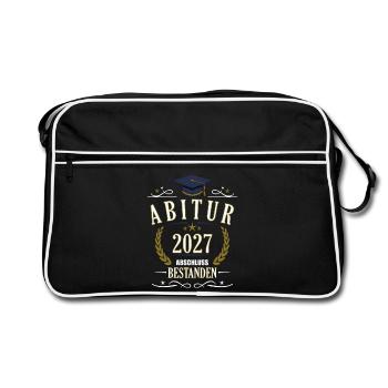 Abitur 2027 - Retro Tasche - Schwarz/Weiß - Vorne