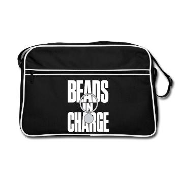 Beads on Charge – Perlen Schlüsselring - Retro Tasche - Schwarz/Weiß - Vorne