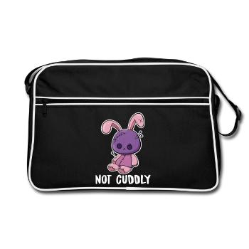 Not Cuddly – Voodoopuppe als Plüschhase - Retro Tasche - Schwarz/Weiß - Vorne