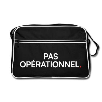 Not operational, humor, tired, at work - Retro Bag - black/white - Front