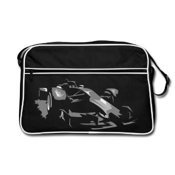 Illustration de voiture de course de formule icône de Grand Prix - Sac Retro - noir/blanc - Devant