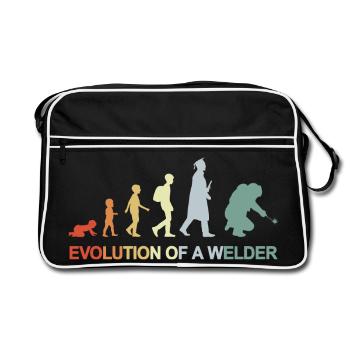 Vintage Welding Evolution - Retro Bag - black/white - Front