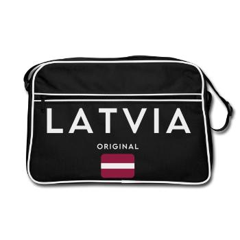 Drapeau letton, fierté lettone - Sac Retro - noir/blanc - Devant