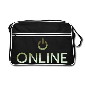 online lettering - On Button active - Retro Bag - black/white - Front