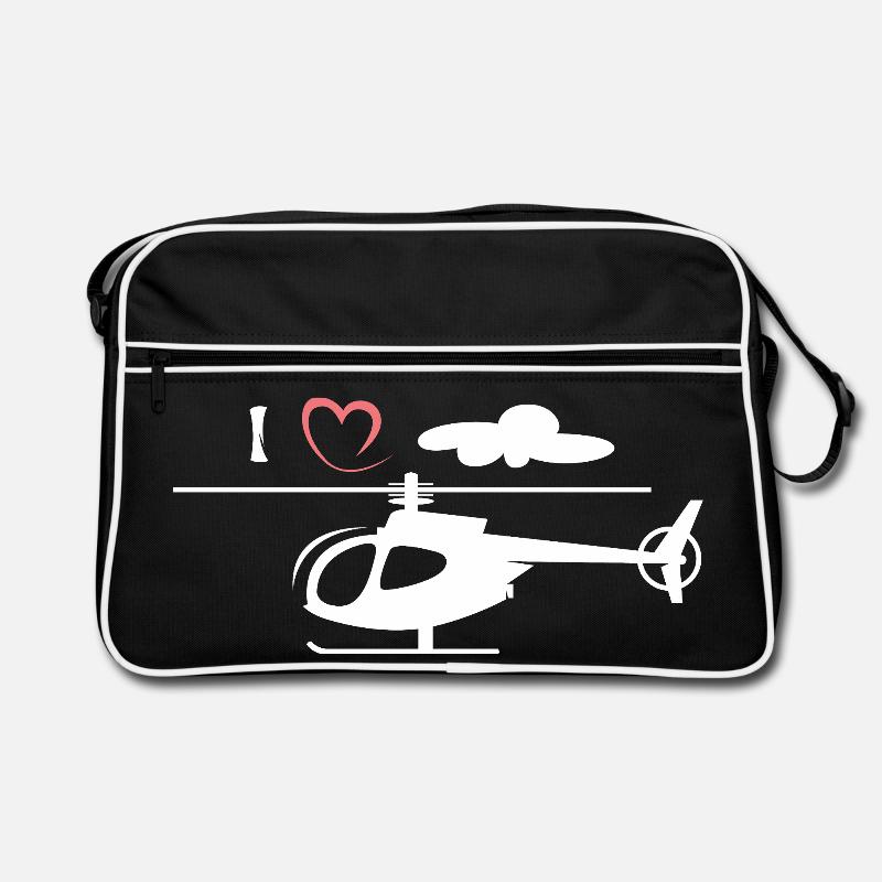I Love Helicopter - Helicopter Flight Icon Retro Bag