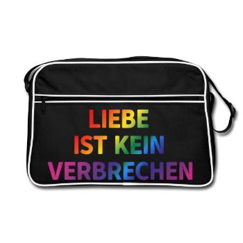 Love Is Not a Crime – Clear Message - Retro Bag - black/white - Front