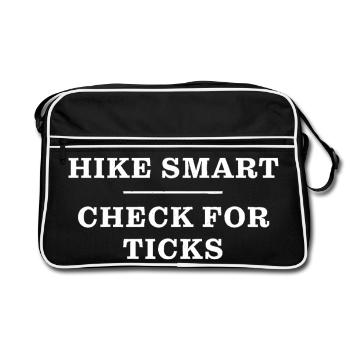 Check for ticks hiking Lyme disease prevention - Retro Bag - black/white - Front