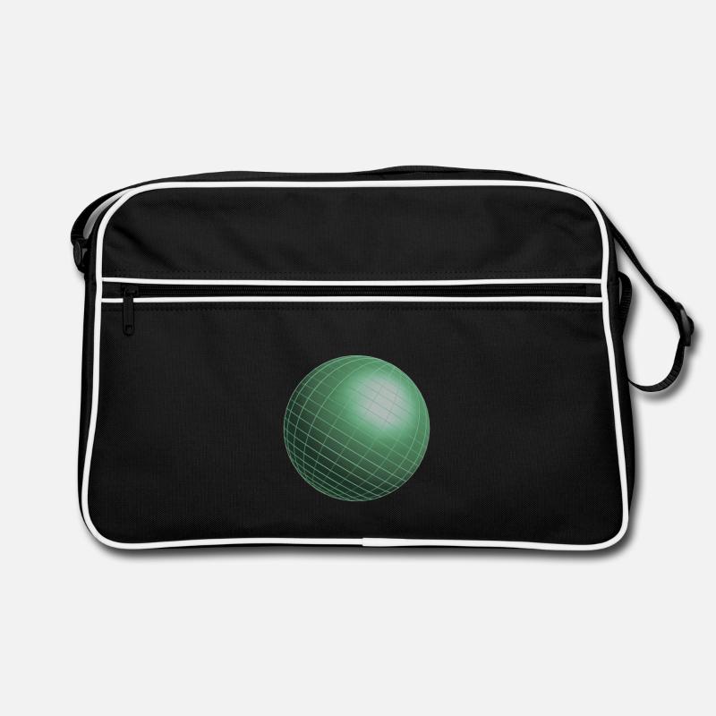 Kugel Symbol Erde Idee Geschenk - Retro Tasche - Schwarz/Weiß
