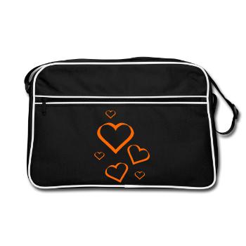 Motif de cœur Motif de cœur Modèle cadeau de cœur h - Sac Retro - noir/blanc - Devant
