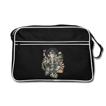 fascinant Ganesha un dieu avec une tête d’éléphant - Sac Retro - noir/blanc - Devant
