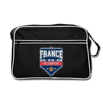 Champions de France de football | Nouveau style d’emblème - Sac Retro - noir/blanc - Devant