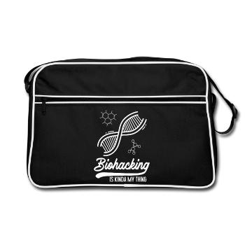 Le biohacking, c'est un peu mon truc. - Sac Retro - noir/blanc - Devant