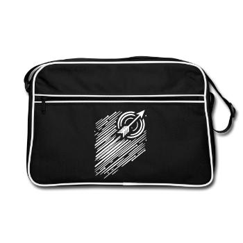 bogensport bogenschütze bsv bogenschießen bogen - Retro Tasche - Schwarz/Weiß - Vorne